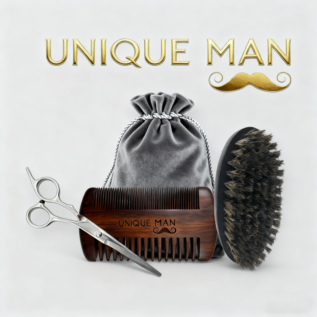 Men'S Grooming Organizer - UNIQUE MAN Men's Beard Set, Black