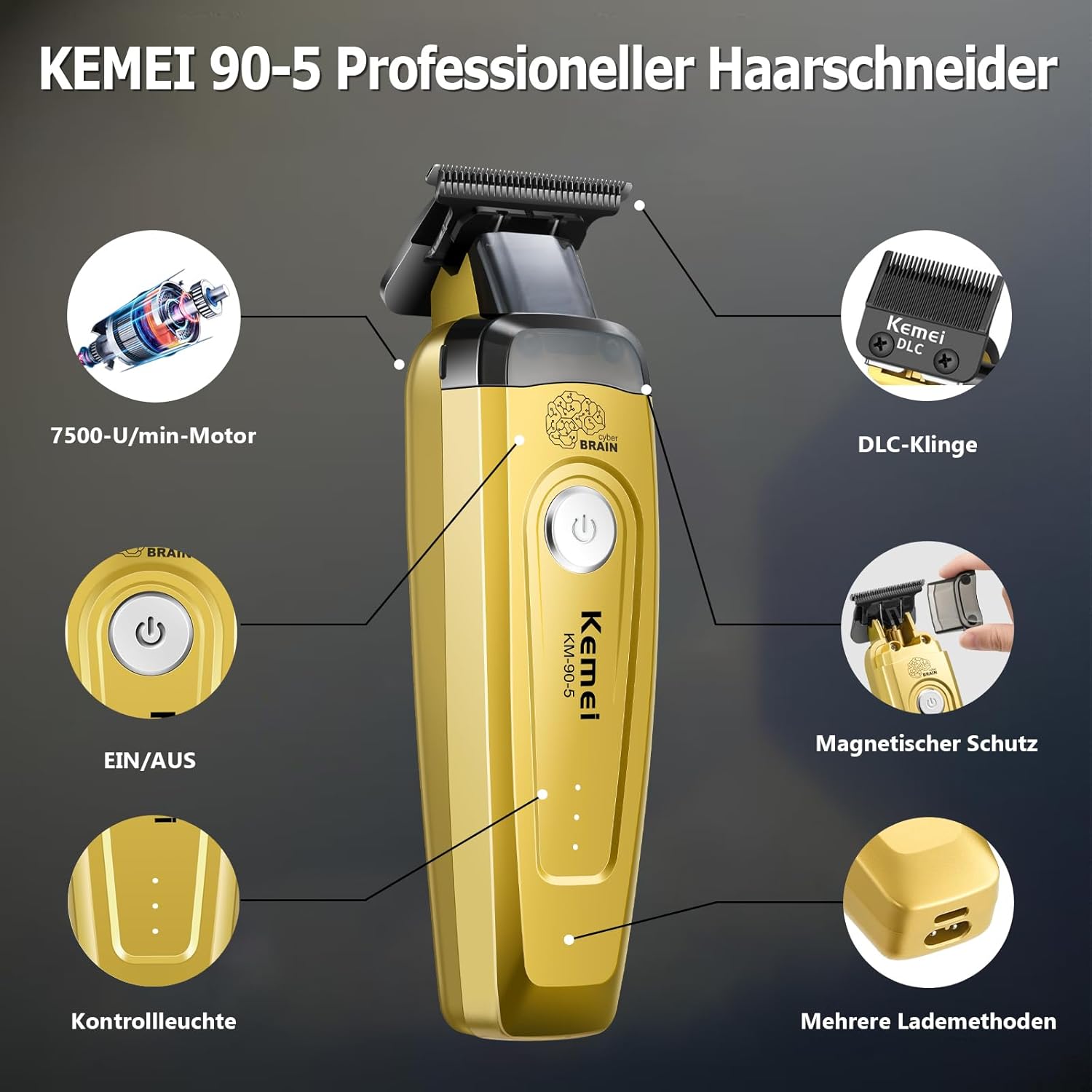 KEMEI Men's Hair Trimmer, Cord - đánh giá và giá Electric Shaver Rotary