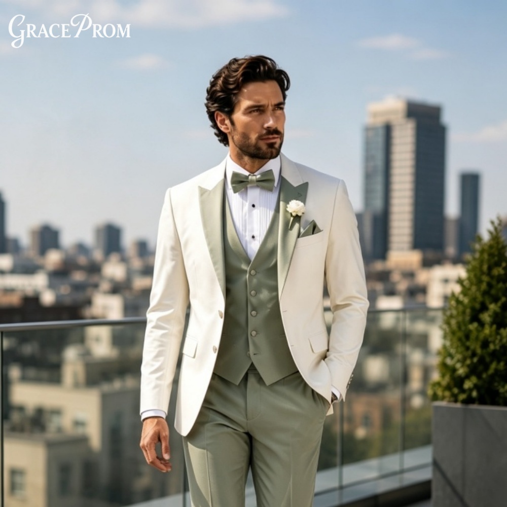 Elegant Notched Lapel Men Suit - đánh giá và giá Men'S Grooming Trends
